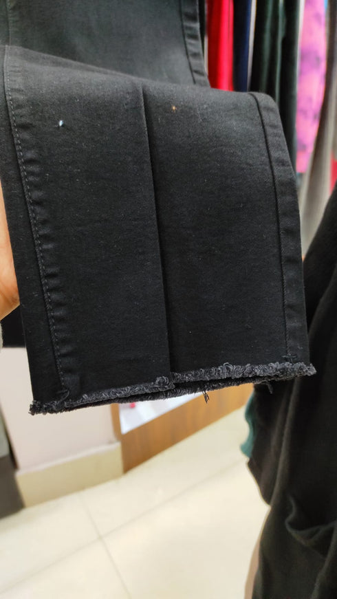 Black Bottom Ripped Denim Jeans